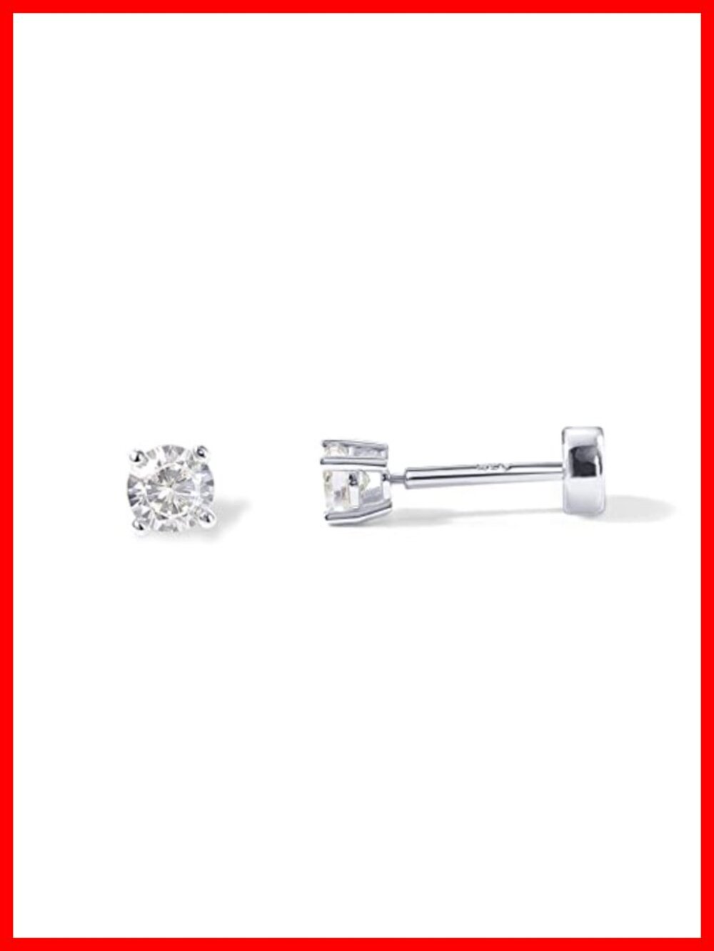 CZ Stud Earrings 14K Gold Plated Dainty Flat Back Screw Back Women Jewelry